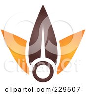 Poster, Art Print Of Abstract Brown And Orange Logo Icon - 10