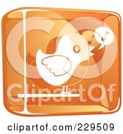 Poster, Art Print Of Orange And White Glass Singing Bird Icon