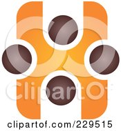 Poster, Art Print Of Abstract Brown And Orange Logo Icon - 1