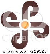 Poster, Art Print Of Abstract Brown And Orange Logo Icon - 4
