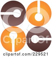 Poster, Art Print Of Abstract Brown And Orange Logo Icon - 2