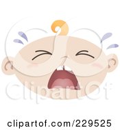Royalty Free RF Clipart Illustration Of A Crying Baby Face by Qiun