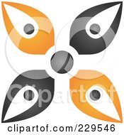 Poster, Art Print Of Abstract Black And Orange Logo Icon - 4