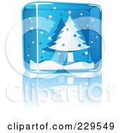 Poster, Art Print Of Blue Glass Christmas Tree Icon