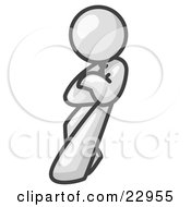 Clipart Illustration Of A White Man With An Attitude His Arms Crossed Leaning Against A Wall