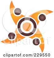 Poster, Art Print Of Abstract Brown And Orange Logo Icon - 7