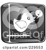 Poster, Art Print Of Black And White Glass Singing Bird Icon