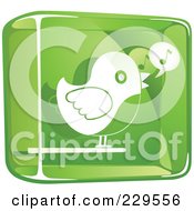 Poster, Art Print Of Green And White Glass Singing Bird Icon