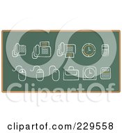 Poster, Art Print Of Digital Collage Of Chalkboard Sketch Icons - 1