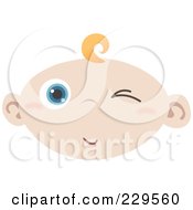 Royalty Free RF Clipart Illustration Of A Winking Baby Face by Qiun