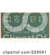 Poster, Art Print Of Digital Collage Of Chalkboard Sketch Icons - 2
