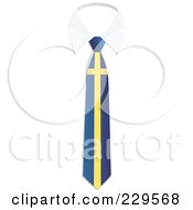 Royalty Free RF Clipart Illustration Of A Sweden Flag Business Tie And White Collar