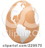 Poster, Art Print Of Brown Egg With An American Map On It - 1