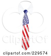 American Flag Business Tie And White Collar