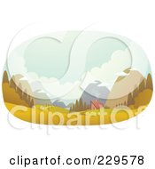 Poster, Art Print Of Cabin In A Deserted Valley Surrounded By Mountains