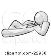 Clipart Illustration Of A Relaxed White Businessman Reclining