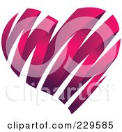 Poster, Art Print Of Dark Pink Ribbon Heart