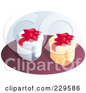 Poster, Art Print Of Two Heart Gift Boxes