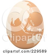 Poster, Art Print Of Brown Egg With An Asian Map On It - 2