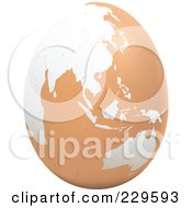 Royalty Free RF Clip Art Illustration Of A Brown Egg With An Asian Map On It 1