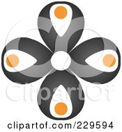 Poster, Art Print Of Abstract Black And Orange Logo Icon - 5