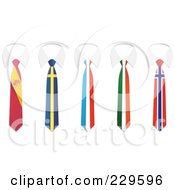 Poster, Art Print Of Digital Collage Of Spain Sweden France Ireland And Norway Flag Business Ties And White Collars