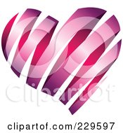 Royalty Free RF Clipart Illustration Of A Shiny Pink Heart Ribbon by Qiun