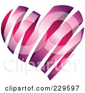 Poster, Art Print Of Shiny Pink Heart Ribbon