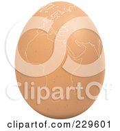 Poster, Art Print Of Brown Egg With An African Map On It - 3