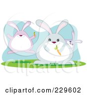 Royalty Free RF Clipart Illustration Of A Rabbit Family With Carrots by Qiun