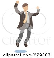 Poster, Art Print Of Happy Businessman Leaping