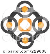 Poster, Art Print Of Abstract Black And Orange Logo Icon - 8