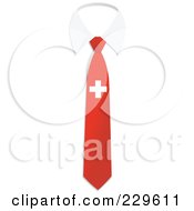 Royalty Free RF Clipart Illustration Of A Switzerland Flag Business Tie And White Collar by Qiun