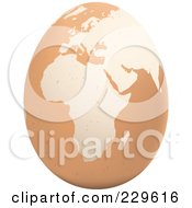 Poster, Art Print Of Brown Egg With An African Map On It - 2
