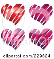 Poster, Art Print Of Digital Collage Of Matte And Shiny Ribbon Hearts