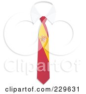 Royalty Free RF Clipart Illustration Of A Spain Flag Business Tie And White Collar by Qiun