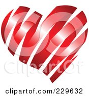 Poster, Art Print Of Shiny Red Ribbon Heart