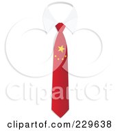 Royalty Free RF Clipart Illustration Of A China Flag Business Tie And White Collar by Qiun
