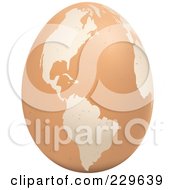 Poster, Art Print Of Brown Egg With An American Map On It - 2