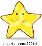 Royalty Free RF Clipart Illustration Of A Happy Yellow Star by Qiun