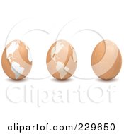 Royalty Free RF Clipart Illustration Of A Digital Collage Of Three Brown Eggs With American Maps