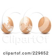 Royalty Free RF Clipart Illustration Of A Digital Collage Of Brown Eggs With Asian Maps