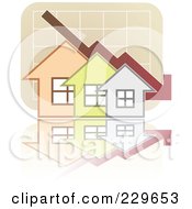 Poster, Art Print Of Decline Graph Behind Houses
