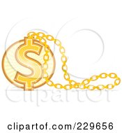Poster, Art Print Of Golden Dollar Necklace Pendant