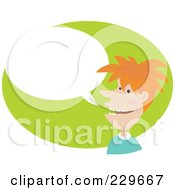 Poster, Art Print Of Red Haired Man Over A Gree Oval With A Word Balloon