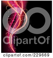 Royalty Free RF Clipart Illustration Of A Background Of Glowing Swirl Linse On Black