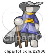 Poster, Art Print Of White Male Pirate With A Cane And A Peg Leg