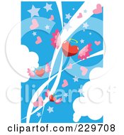 Poster, Art Print Of Blue Winged Heart Background