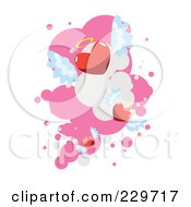 Poster, Art Print Of Winged Angel Hearts Over Pink And White - 2