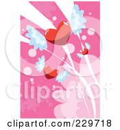 Poster, Art Print Of Pink Winged Heart Background - 2